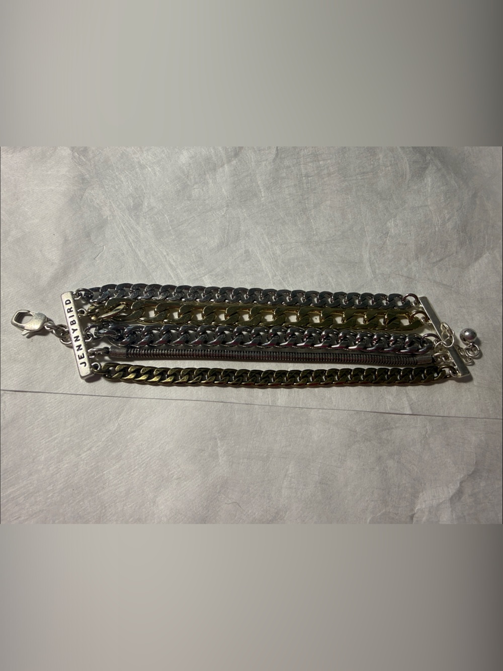 Jenny Bird Mixed Metal Multi-Chain Bracelet in Silver and Gold Tones